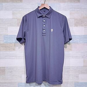 PETER MILLAR Crown Crafted Performance Golf Polo Blue Country Club Mens Medium